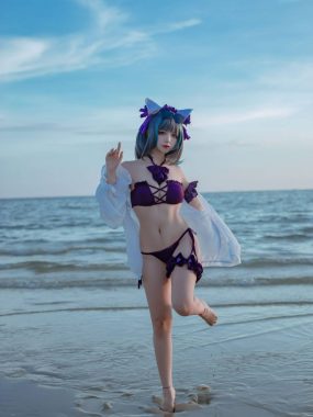 二佐Nisa 碧蓝航线-柴郡泳装[30P-373MB]